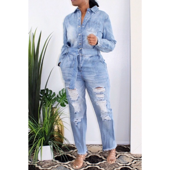 Pants - medium left. Denim jumpsuit✨